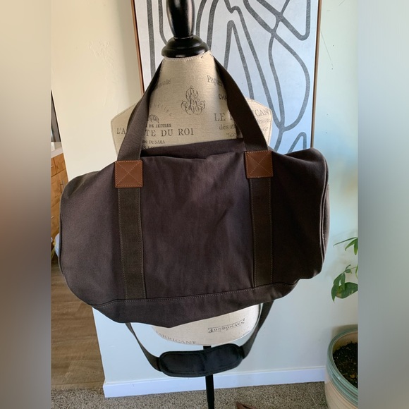 Alternative canvas Duffle Bag gray cars adjustable adult child  full zip clean! - Picture 4 of 10